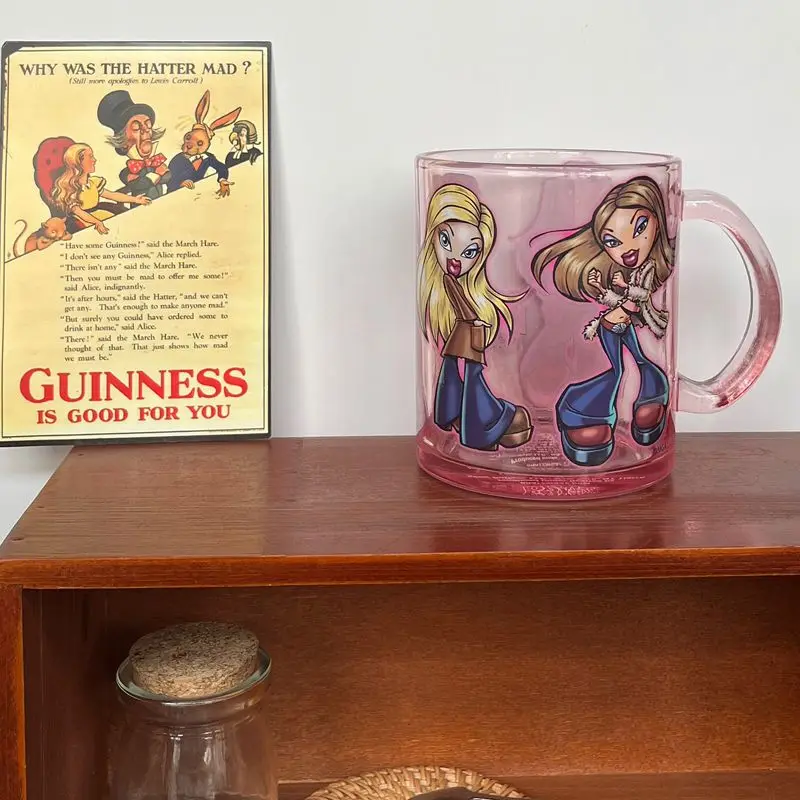 Anime Kawaii Straße Schönheit Mädchen Rock Prinzessin Glas Tasse Wasser Tasse Kaffee Tasse Mode Puppe Bratz 500 ml Trinkflaschen geschenke Image