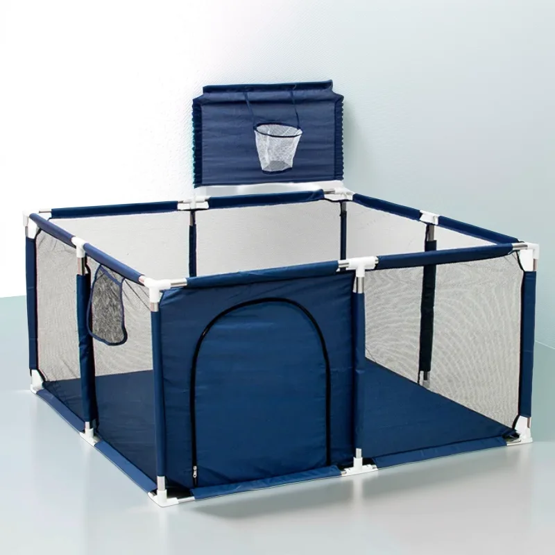 IMBABY Baby-Laufstall, quadratischer Babyspielplatz mit Basketballbrett, Aktivitäten für Babys, großes Kinder, Sicherheitsbarrieren, Zaun Image