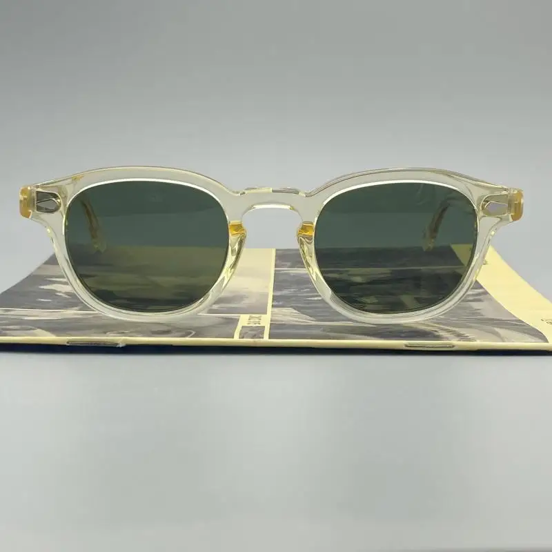 Johnny Depp Lemtosh Polarisierte Sonnenbrille Männer Luxus Marke Retro Mode Acetat Rahmen Grüne Linse Frauen Fahrer Lampenschirm Image