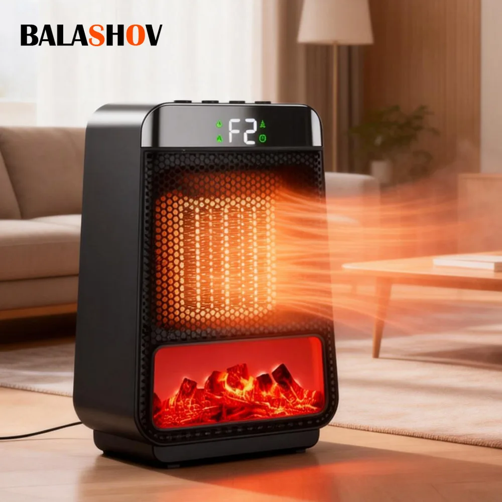 Tragbare elektrische Heizung, tragbarer Desktop-Desktop, 1000 W, PTC-Heizventilator, Warmluftgebläse für Haushalt, Büro, Mini-Raumheizung Image