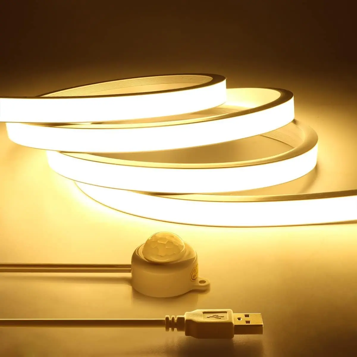 DC 5V USB Movable Sensing PIR Bewegungssensor COB LED Streifen Neonlichter Diodenband Wasserdicht für Treppen Wohnzimmer Beleuchtung Image