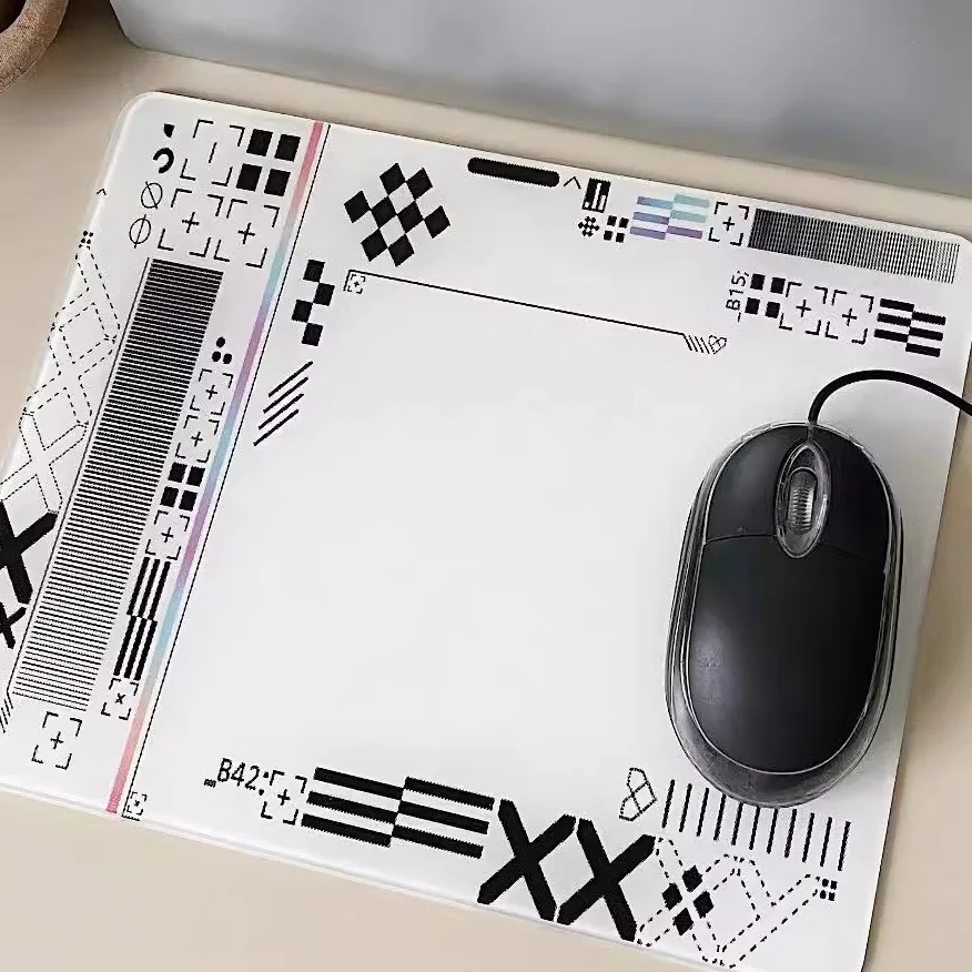 Glas Gaming Mauspad Gaming Büro Anpassung FPS Schreibtisch Pad Gehärtetes Glas Anti-slip Anti-drop Tisch Matte Gamer zubehör Image