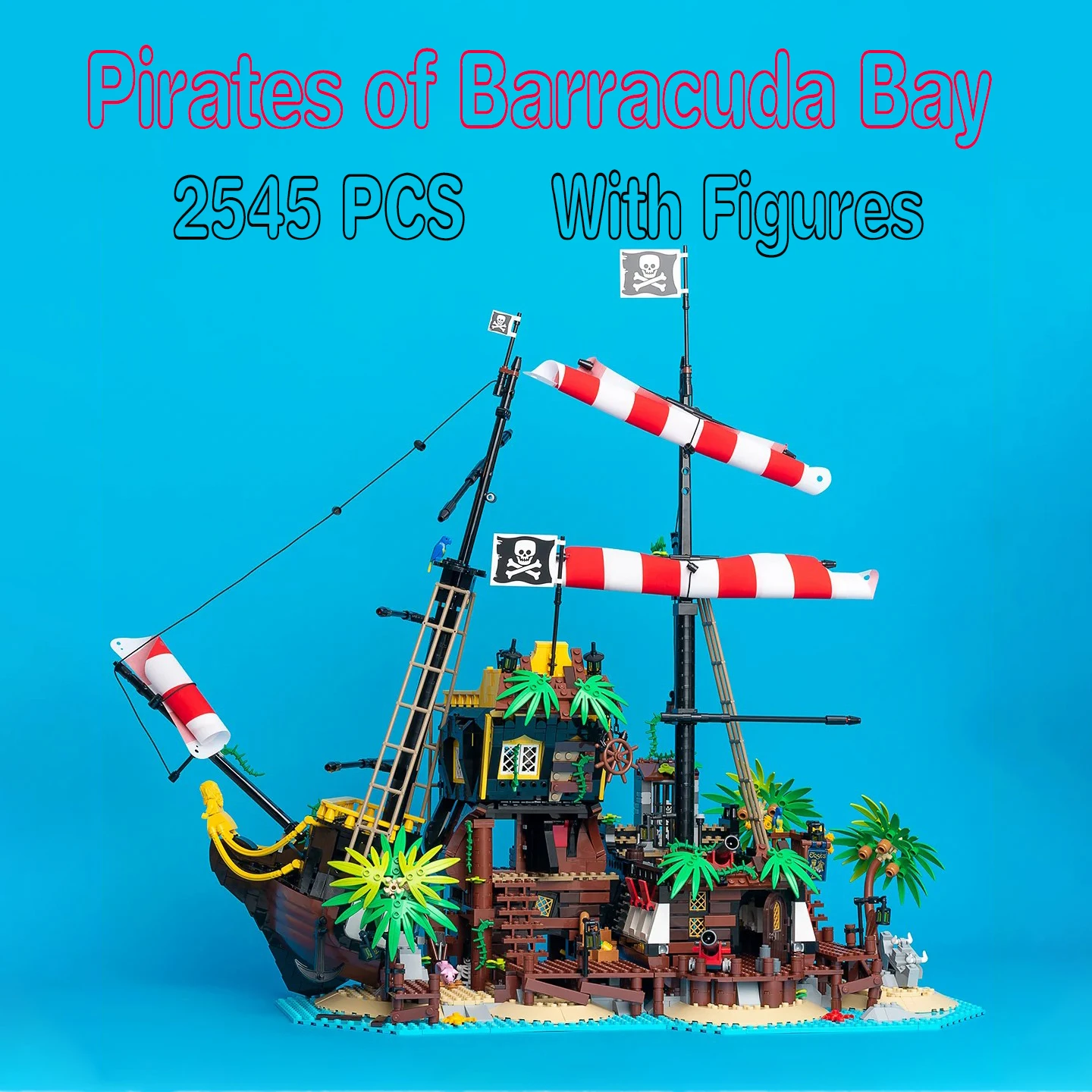 AUF LAGER 2545 PCS Pirates of Barracuda Bay Bausteine Ziegel Kompatibel MOC Display 21322 Kindergeburtstag Weihnachtsgeschenke Image
