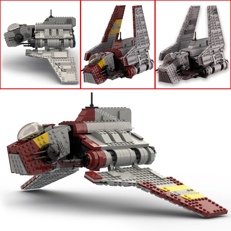 NEU Nu Class Attack Shuttle Rho Class Transport Shuttle Bausteine DIY 8019 SpaceShip Battle Republic Ziegel Spielzeug Kinder Geschenk Image