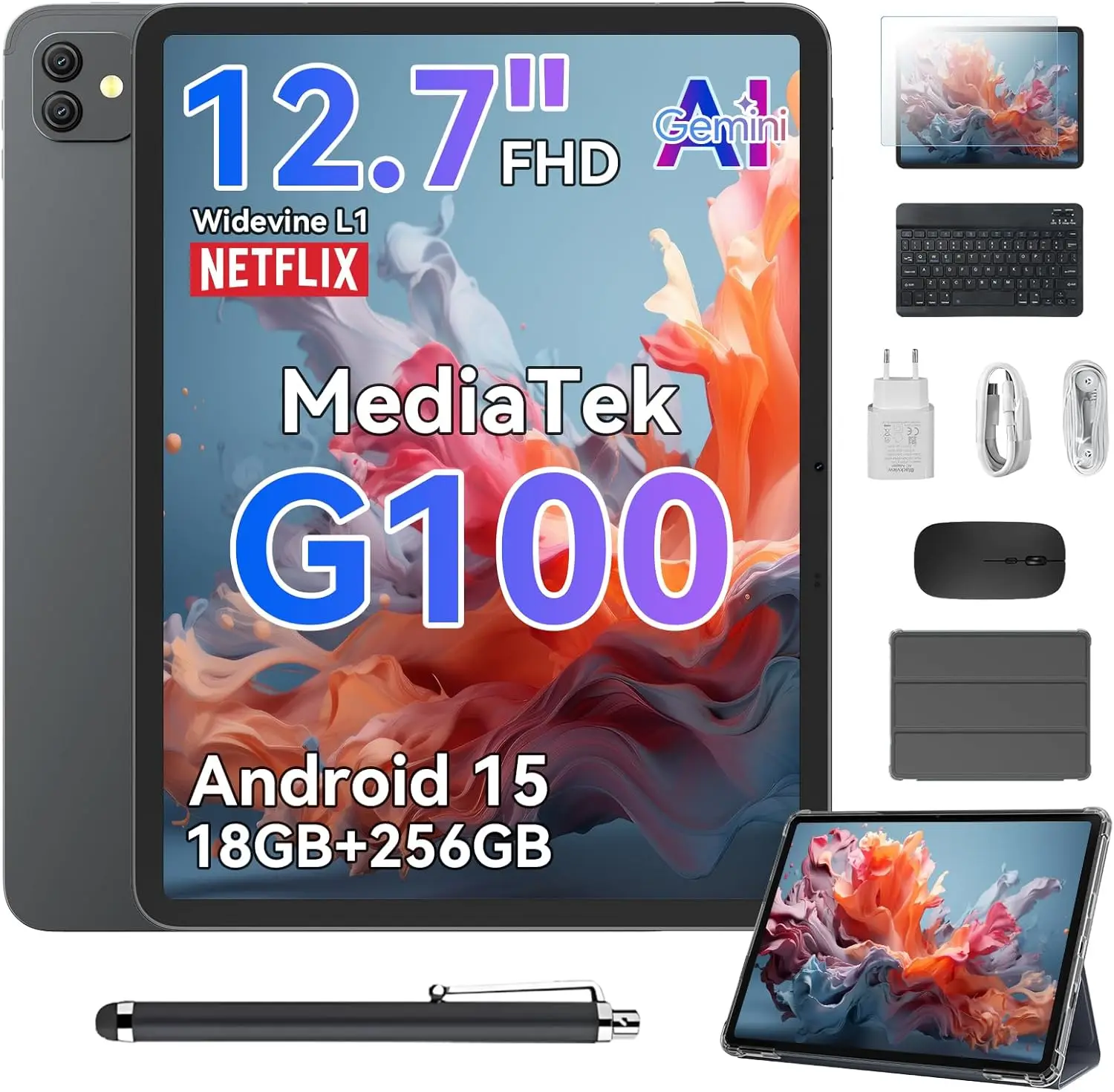 Blackview Link 8 Tablet-PC 12,7 Zoll 2K-Display, Tablet mit Tastatur und Stift, 90Hz Gaming Android 15 Tablets, 12GB + 256GB Image