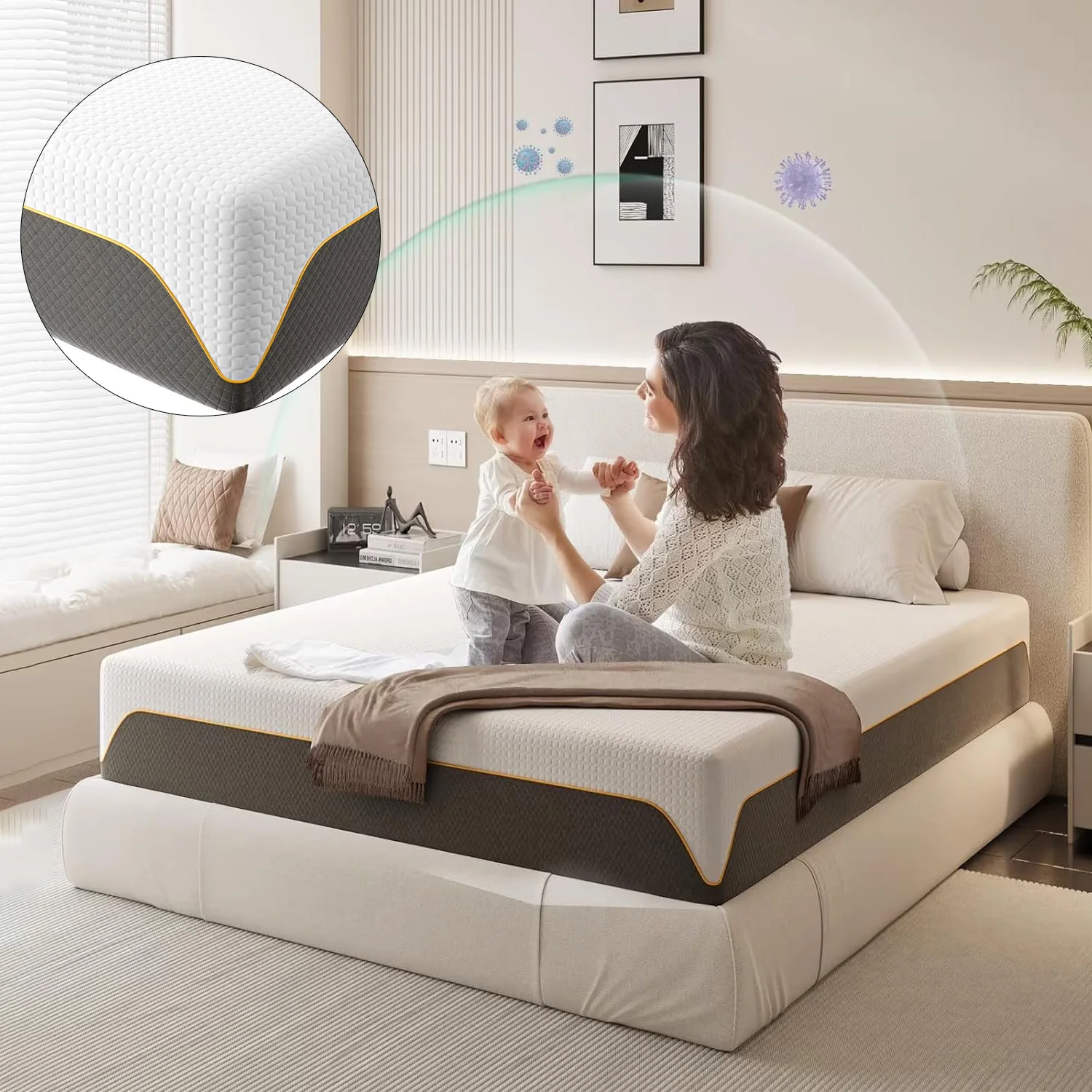 Memory Foam Mattress Orthopaedic 7-Zone Wellness Cold Foam Roll Mattress Soft Skin-friendly Durable Breathable Comfort Sleep Image