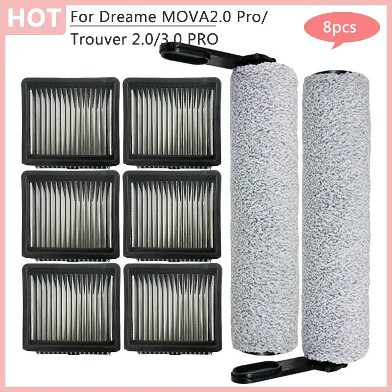 Für Dreame Mova 2,0 Pro Staubsauger Ersatzteile Trouver 2,0 3,0 PRO Boden Wäscher Roller Pinsel HEPA-Filter Hause Zubehör Image