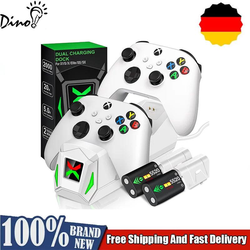 Controller-Ladegerät für Xbox Seires X/Xbox Seires S mit 2 Akku-Schnellladestation für Xbox One/Xbox One X/S/ELite Image