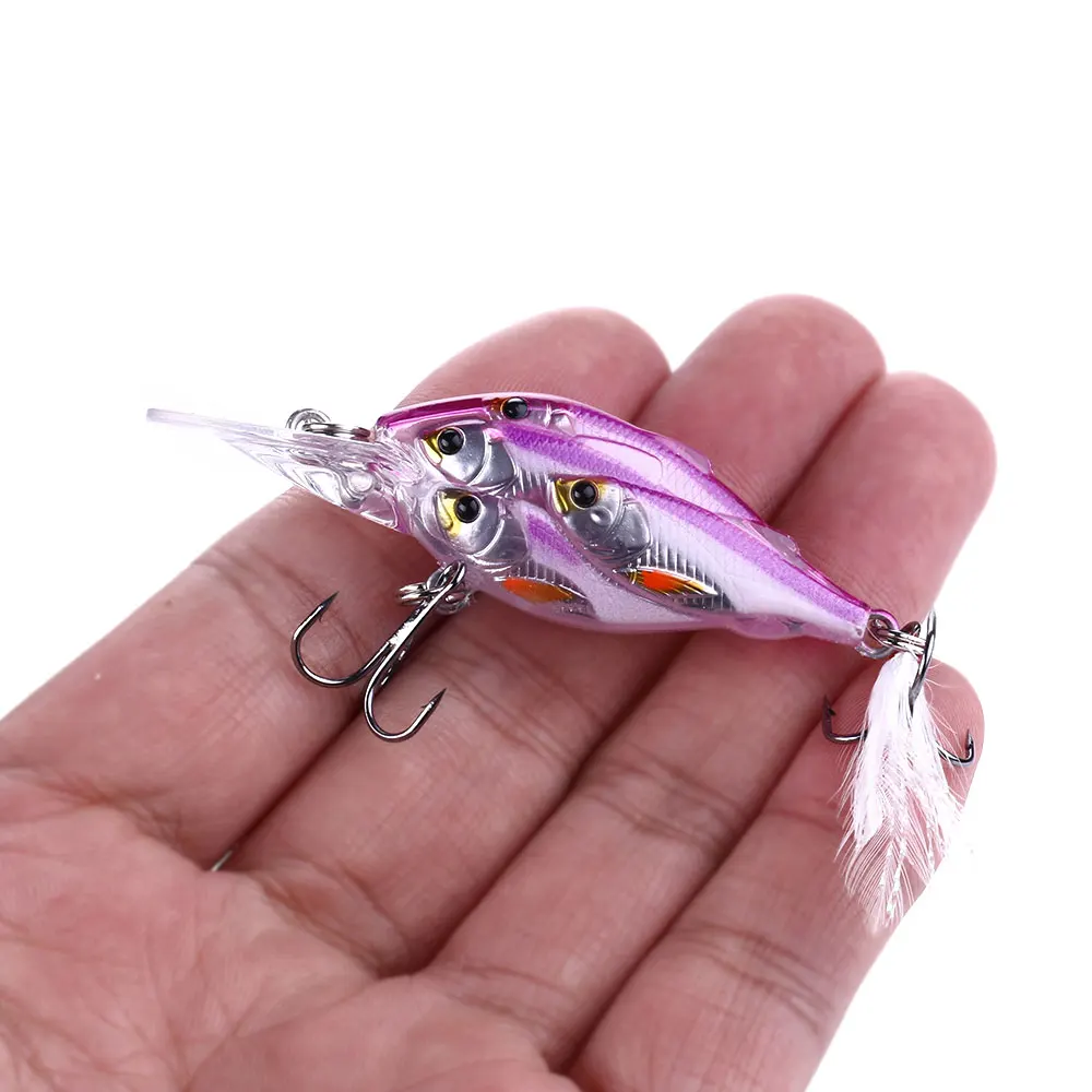 5 Stück 6,5 cm 6 g Angelköder-Set Pesca Hard Crankbait Wobbler Angelköder Swimbait Minnow Angelzubehör für Hecht und Karpfen Image