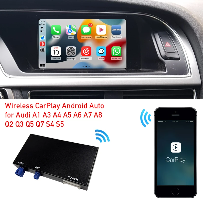 Apple CarPlay Adapter Android Auto Add-On Interface Box für Audi MMI 3G System Upgrade A1 A3 A4 S4 S5 A6 A7 A8 Q3 Q5 Q7 Image