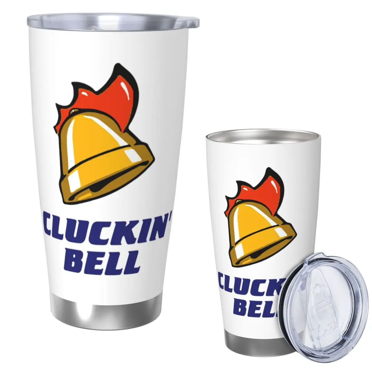 Cluckin Bell GTA San Andreas (3) Edelstahlbecher, vakuumisolierte Becher, thermischer Kaltflaschen-Strohhalm mit Deckel, 20 Unzen Image