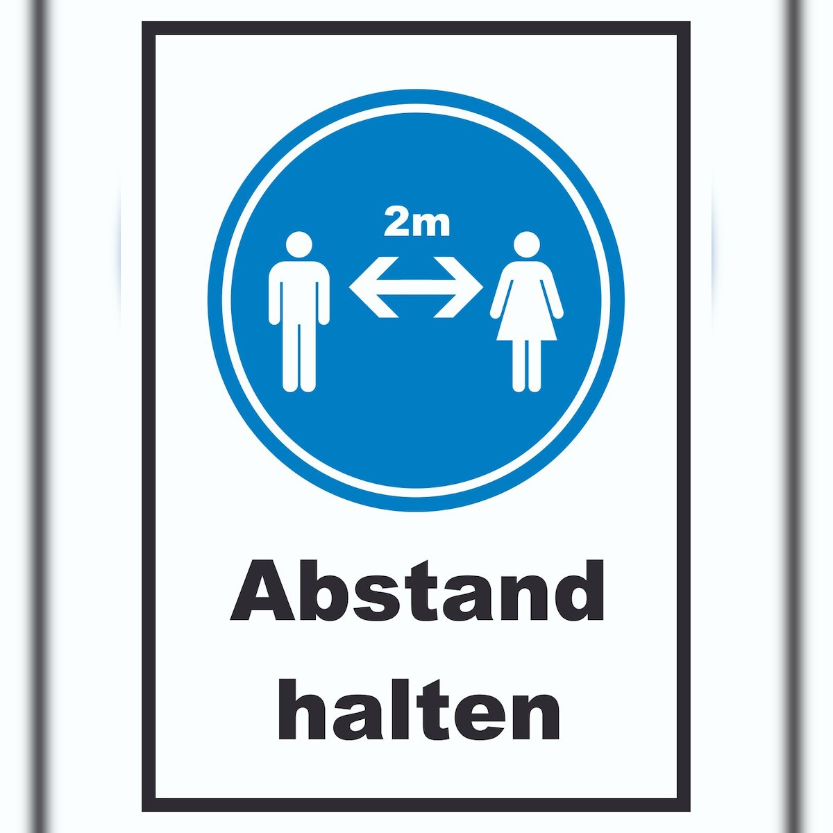 HB-Druck Abstand halten Symbol und Text Schild A1 Rückseite selbstklebend Image