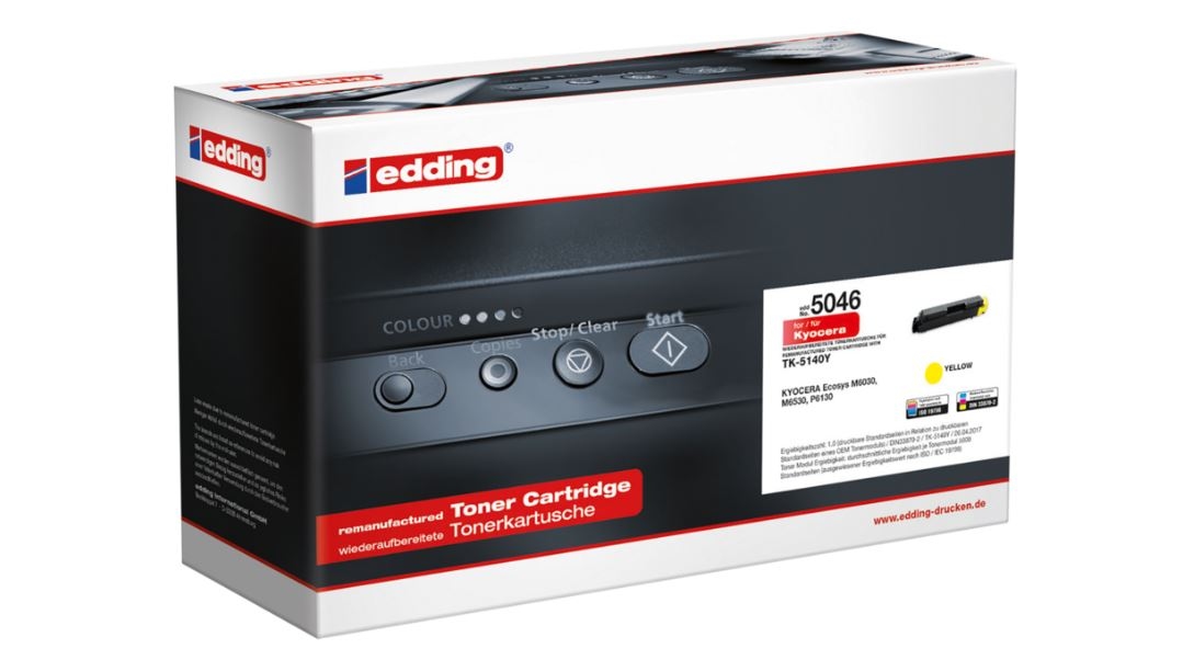 Edding Toner für Kyocera TK-5140Y EcosysM6030CDN M6130CDN M6530CDN P6130CDN Image
