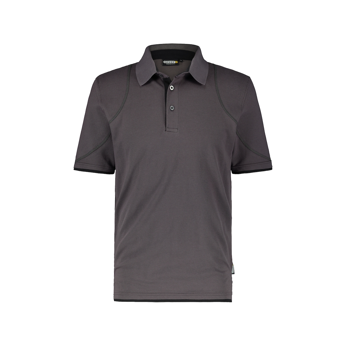 DASSY® Orbital Poloshirt, D-FX Flex, 97% Baumwolle Piqué, Strickkragen, Firmenveredelung, Art. 710011 anthrazitgrau/schwarz 4XL Image