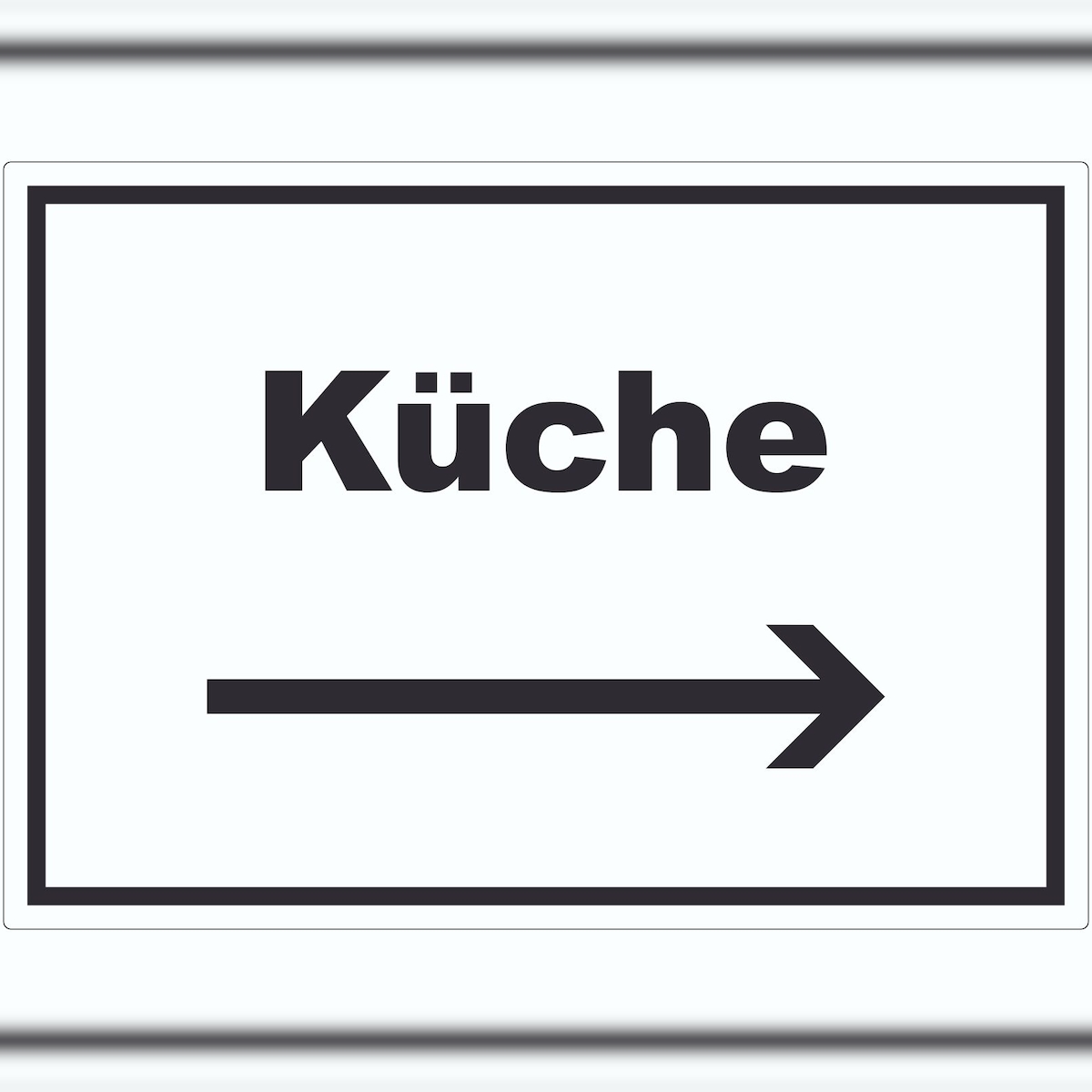HB-Druck Küche Aufkleber mit Text und Richtungspfeil rechts Kitchen cucina waagerecht A4 (210x297mm) Image