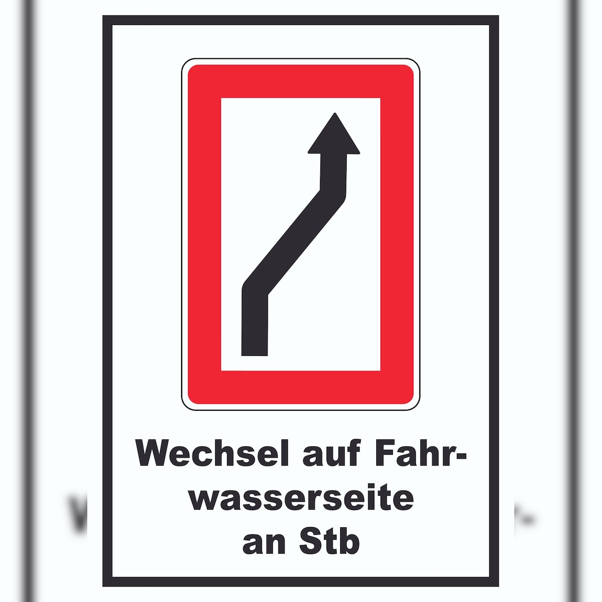 HB-Druck Wechsel auf die Fahrwasserseite Steuerbordseite Symbol und Text A2 Rückseite selbstklebend Image