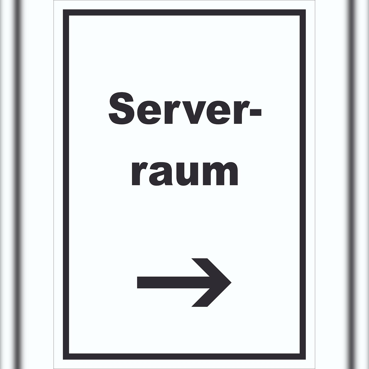 HB-Druck Serverraum Schild mit Text und Richtungspfeil rechts Computer IT PC hochkant A2 (420x594mm) Image
