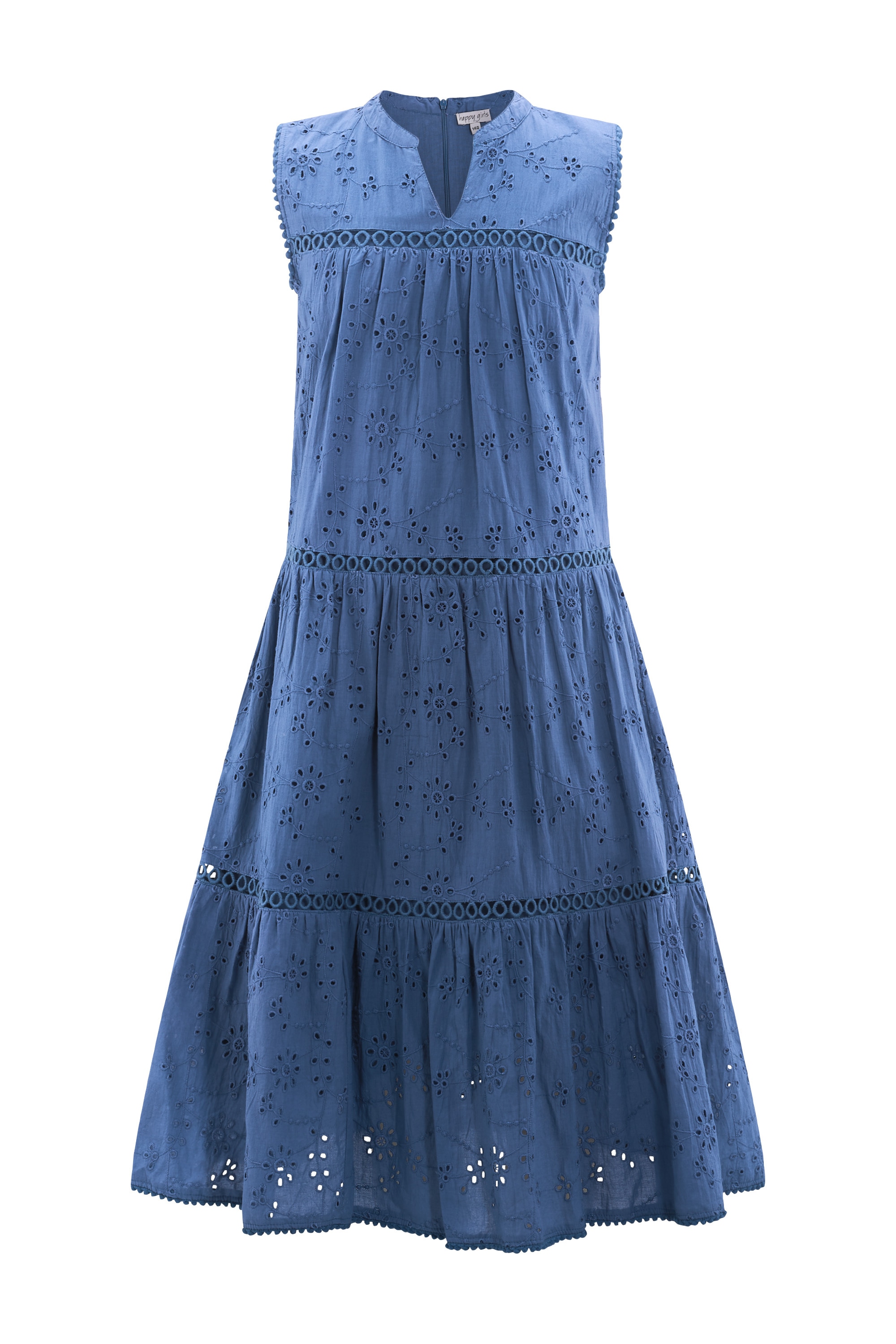 Sommerkleid HAPPY GIRLS "Mädchenkleid", Mädchen, Gr. 140, EURO-Größen, jeans blau, Stoff, 100% Baumwolle, normal, Kleider Sommerkleid