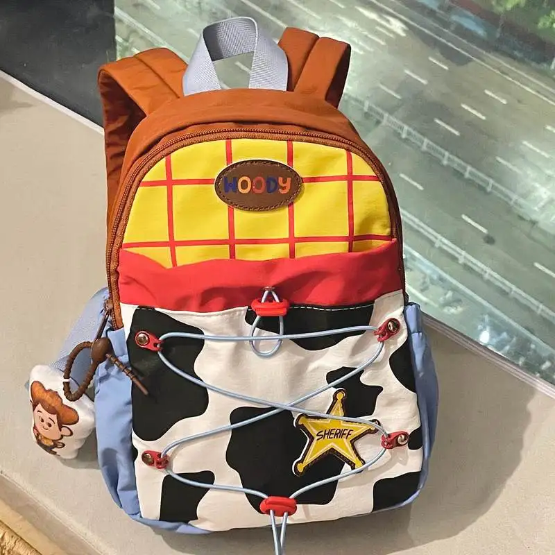 Mini sac à dos Sheriff Woody de Toy Story, sac d'école à thème de dessin animé pour garçons et filles, pour l'école primaire et secondaire, pour les voyages quotidiens en plein air