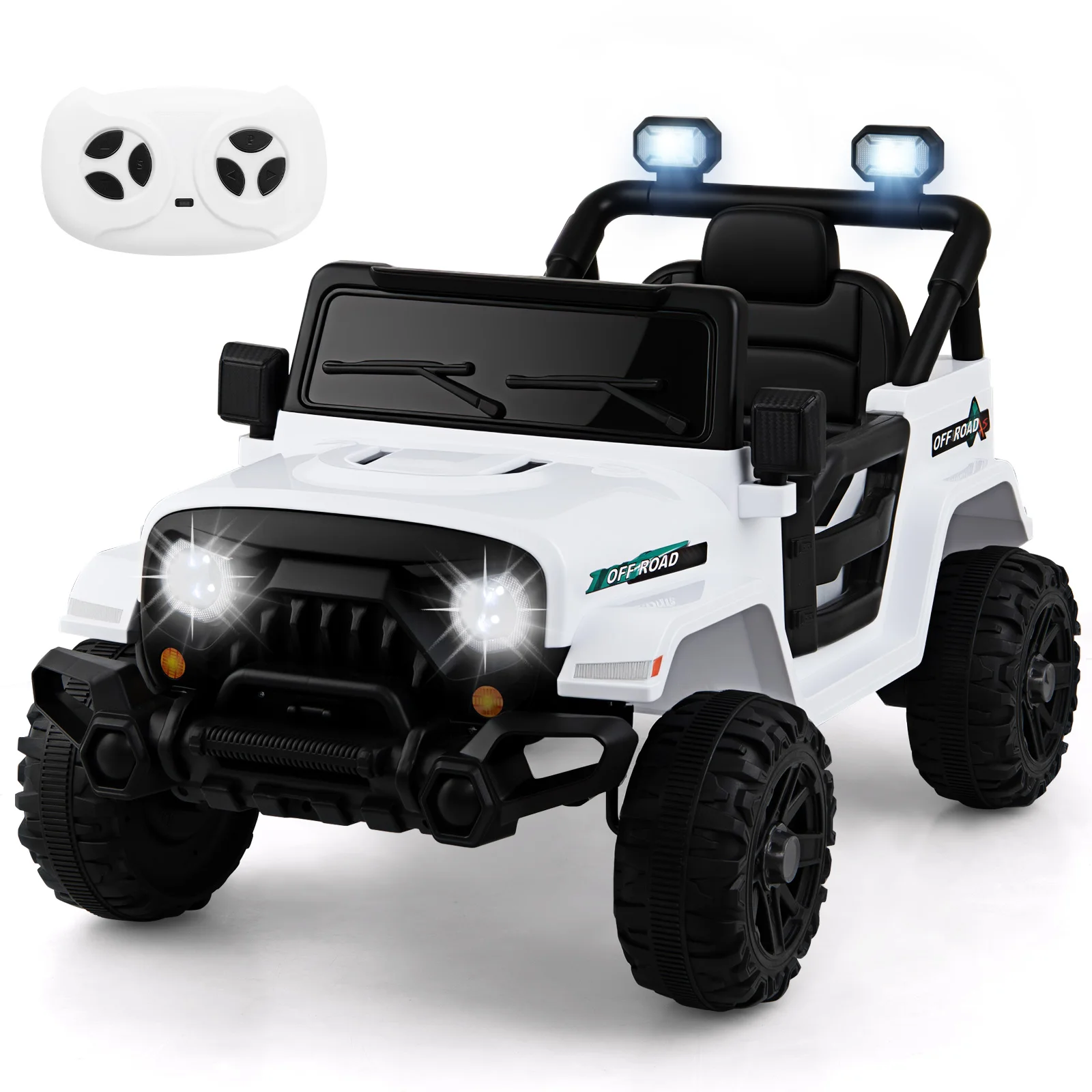 Voiture électrique pour enfants 12 V avec télécommande 2,4 G, lumières LED, musique et klaxon, voiture pour enfants