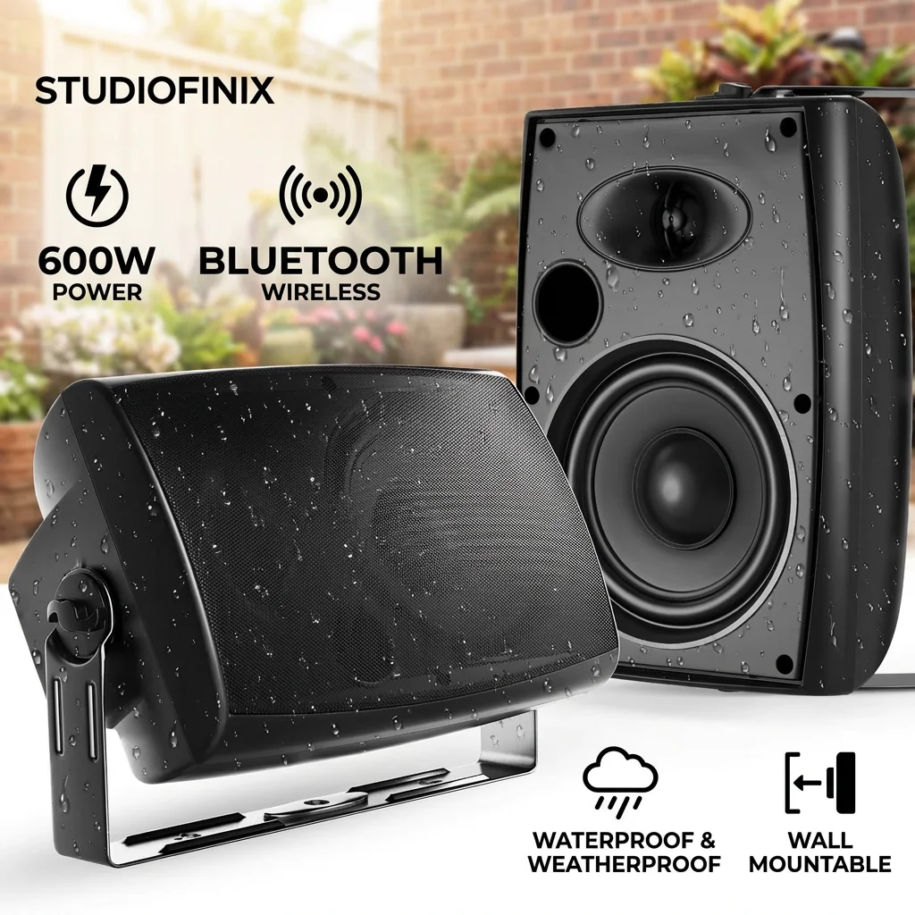 STUDIOFINIX Enceintes Bluetooth Extérieures Étanche 6,5 Pouces 400W, Paire d