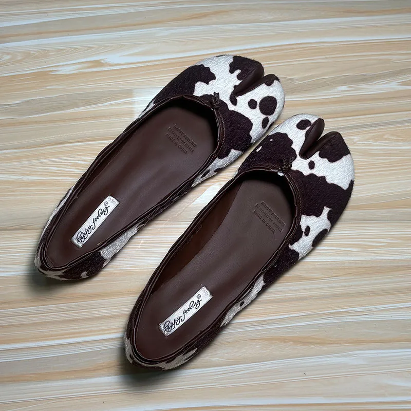 Nouvelles chaussures plates pour femmes 2026, chaussures bateau à pois tendance, bout fendu, talon plat souple, chaussures élégantes pour femmes, chaussures habillées, nouvelle chaussure pour femme