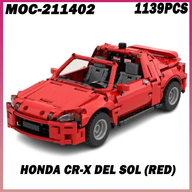 1139PCS MOC- 211402 Honda CR-X Del Sol (Rot) Rennwagenmodell, kompatibel mit Bausteinen, Ziegel, DIY-Spielzeug für Jungen, Geschenke Image