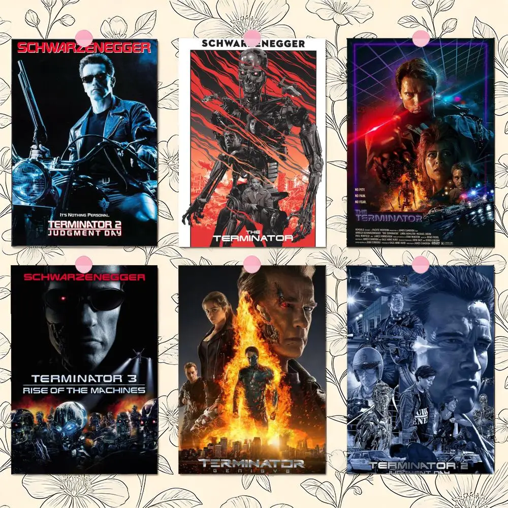 The T-Terminator Poster Premium PP-Wandaufkleber – zum Abziehen und Aufkleben, HD-Druck, wasserfeste Heimdekoration Image