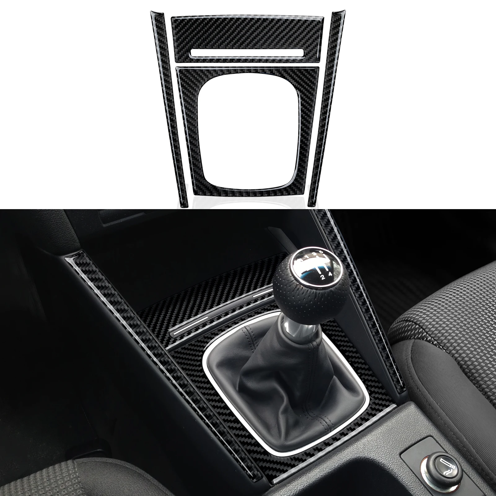 Für Audi A3 S3 RS3 (2003-2012) Center Konsole Getriebe Shift Panel Abdeckung Carbon Fiber Innen Aufkleber Auto Trim zubehör Image