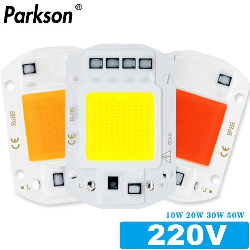 2 Stück LED COB Chip 10W 20W 30W 50W Leuchten 220V LED-Perlen Smart IC Kein Treiber erforderlich für Flutlicht Pflanzenlampe Chip Zubehör