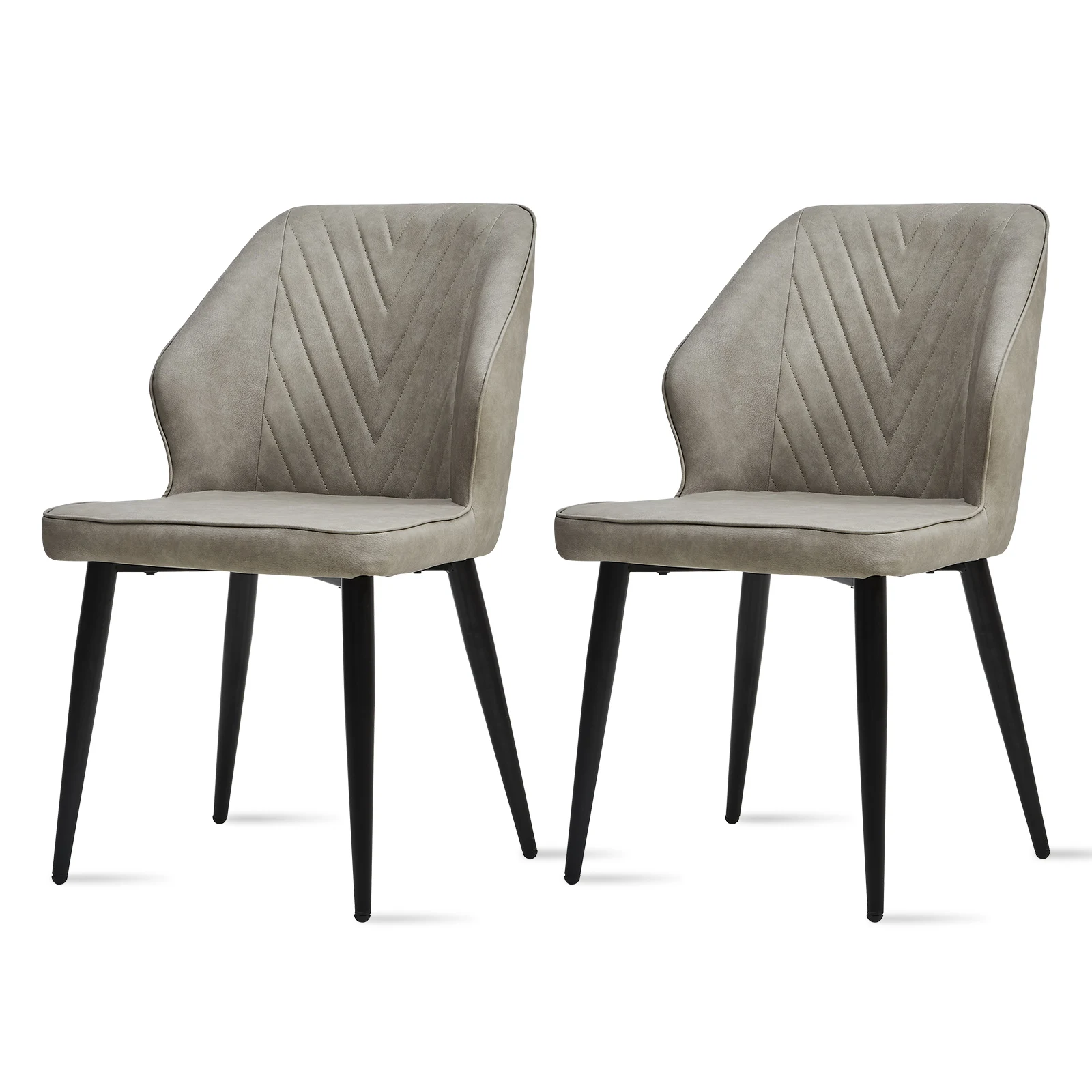 Esszimmerstuhl, 2er Set Retro-Polstersessel aus Kunstleder