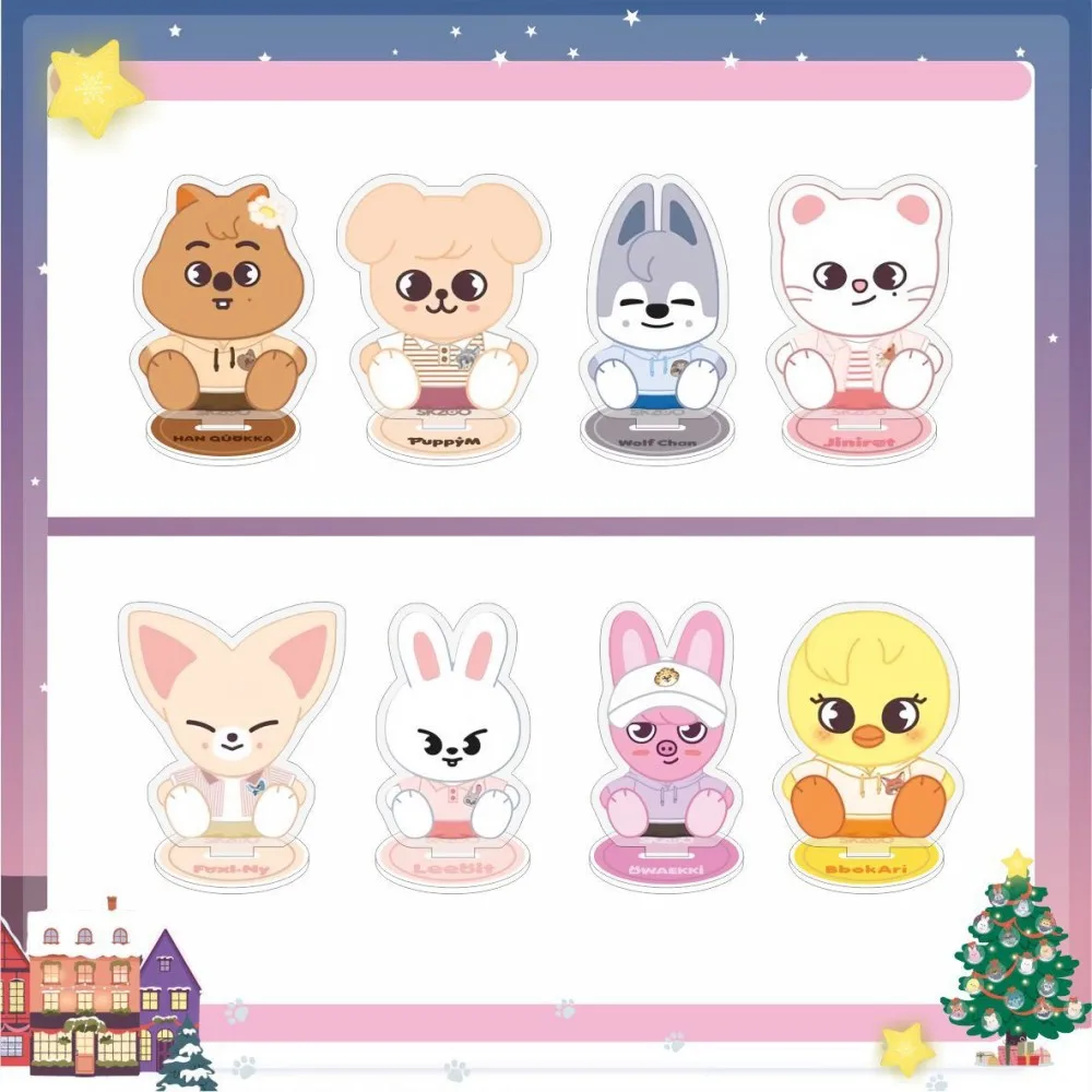 Stray Kids skzoo Cartoon Neuer doppelseitiger Acryl-Ständer für den Schreibtisch, Star-Kpop-Karte Lee Yong Bok Image