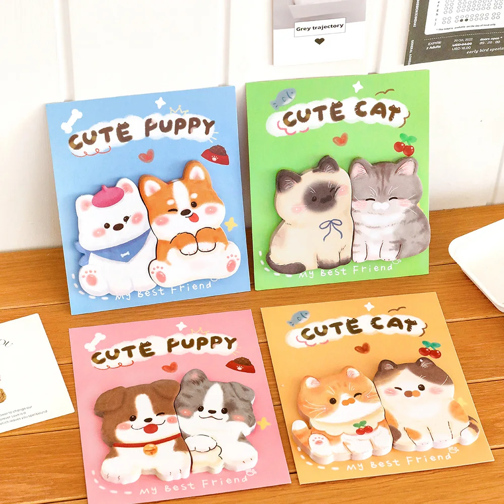 Tierförmige Haftnotizen - Kawaii Cartoon Wiederverwendbare Notizblöcke, Ästhetische Lustige Schulsachen für Schüler Image