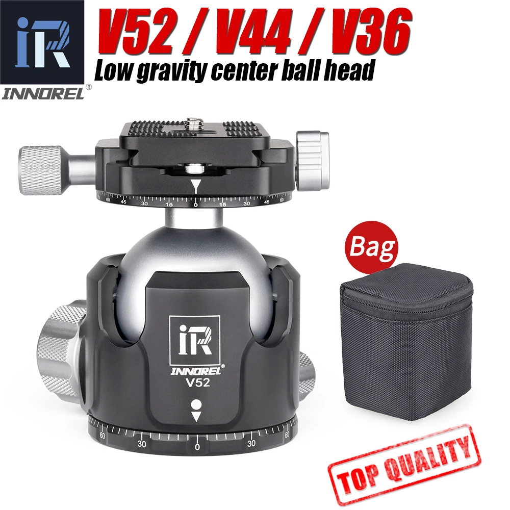 INNOREL V52/44/36 Stativ Kopf von Niedrigen Schwerpunkt Doppel Panorama Ball Kopf mit Quick Release Platte für Digitale DSLR Kamera Image