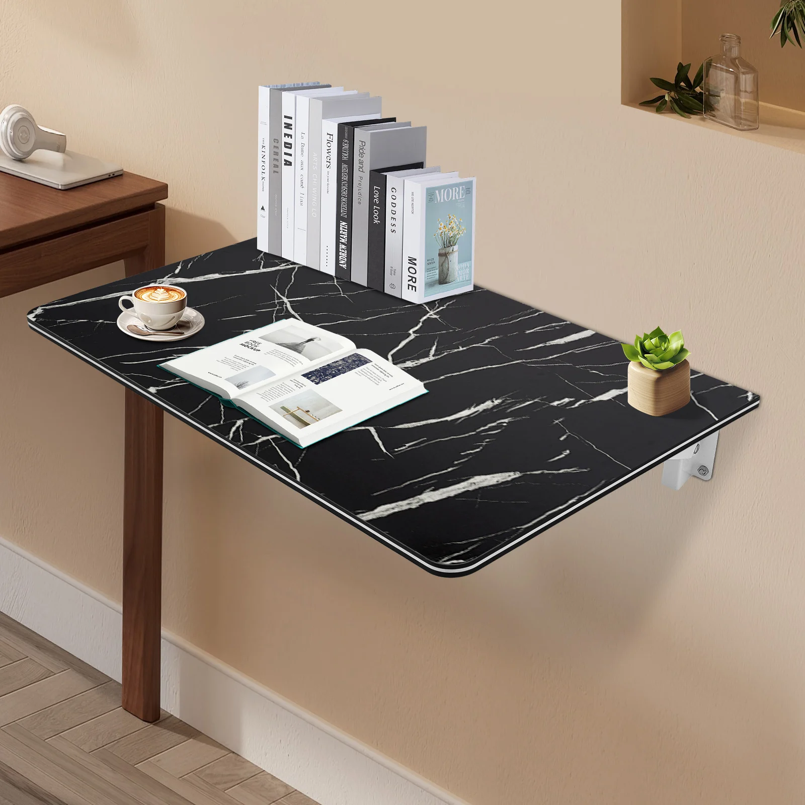 Rechteckiger Klappbarer Wandtisch Wandmontierter Klapptisch Image