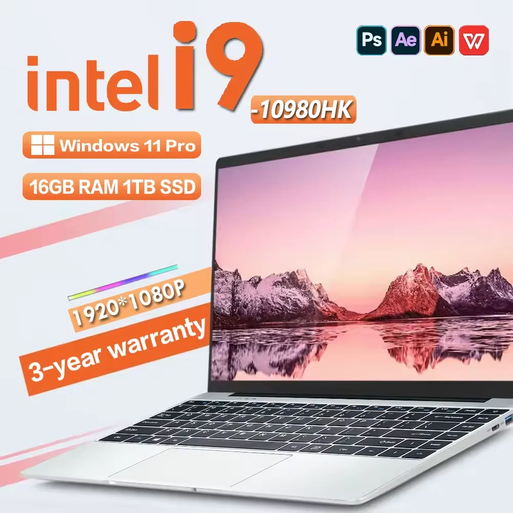 Windows 11 Pro Laptops Intel Core i9-10980HK 16GB RAM 1TB SSD Office Gamer Study notebook Computer PC