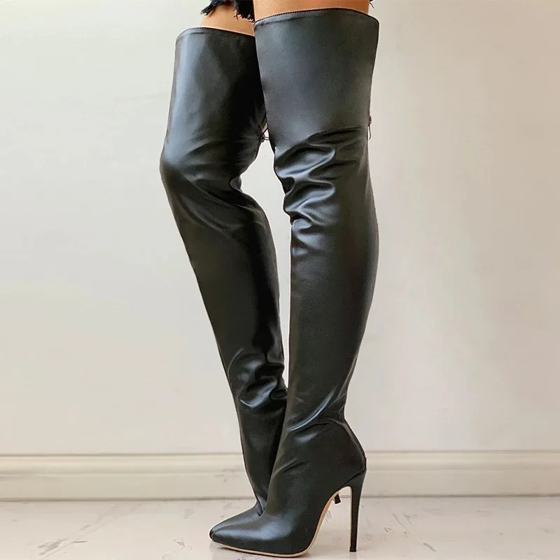 Sexy High Heels Overknee Stiefel Frauen 2021 Schwarz Oberschenkel Hohe Stiefel Damen Herbst Winter Schuhe frauen Lange Boot plus Größe
