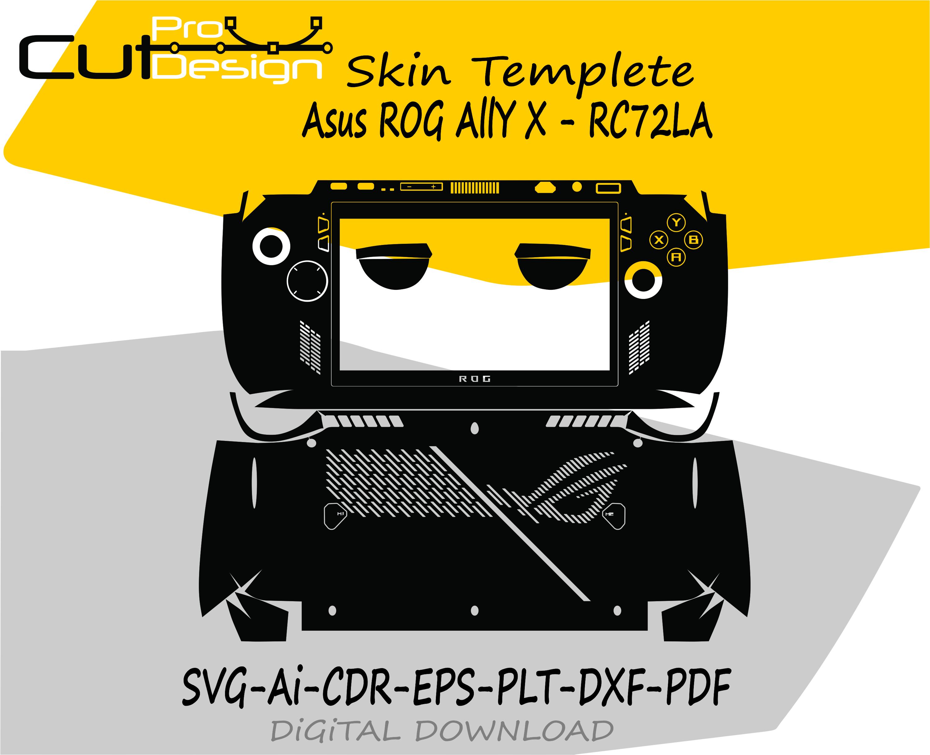 Modello vettoriale skin Asus ROG Ally X (RC72LA) layout skin file fustelle skin svg skin - File di taglio skin Asus ROG Ally X