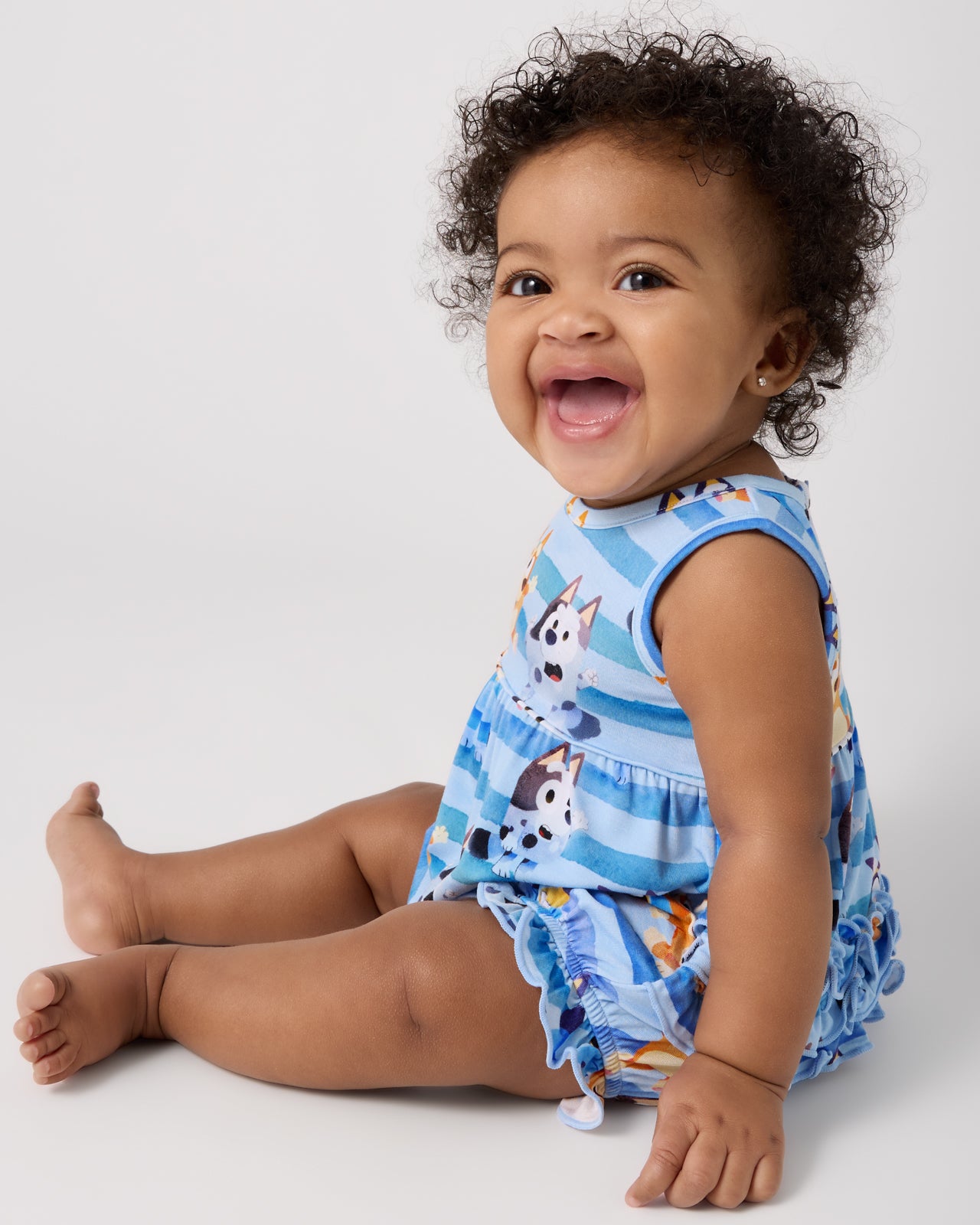 Bluey Dance All Day Bamboo Baby Bubble Romper - 6-12 months