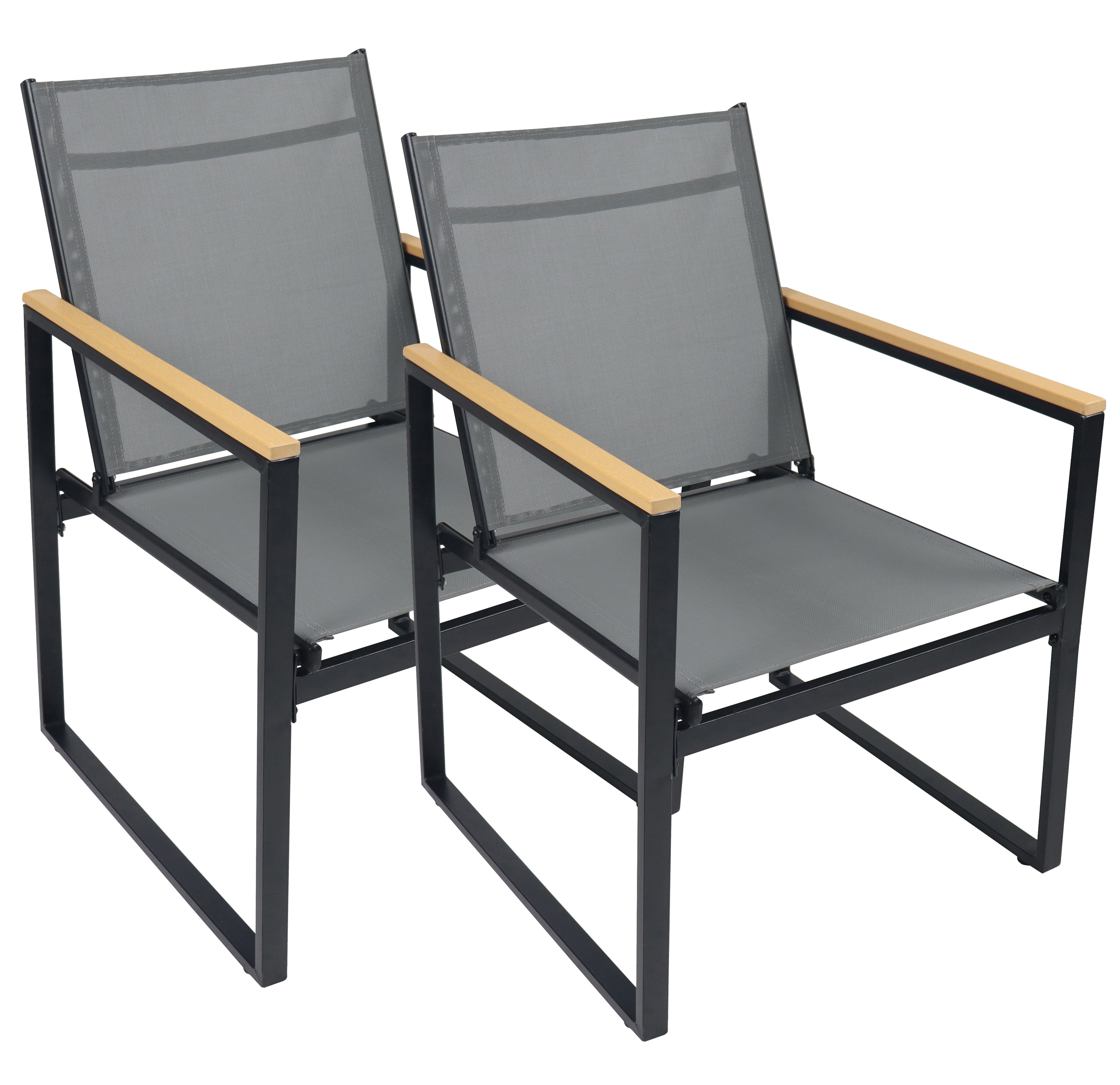 Gartenstuhl VCM "4-tlg. Gartenstuhl Balkonstuhl Lounge Volasi", schwarz (anthrazit), B:54cm T:65cm, Obermaterial: 80% Textilmaterial TEXMAT. 20% Metall MT., Stühle, Gartenstuhl