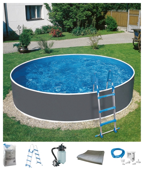 Rundpool MY POOL BWT "HYPE 4", grau, H:110cm Ø:460cm, Schwimmbecken, Rundpool, in verschiedenen Größen Image