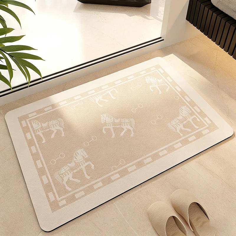 Bathroom Carpe Super Absorbent and Non-slip Floor Mat Suitable for Kitchen and Bedroom Doorway Rug Diatom Mud Mat Home Decor