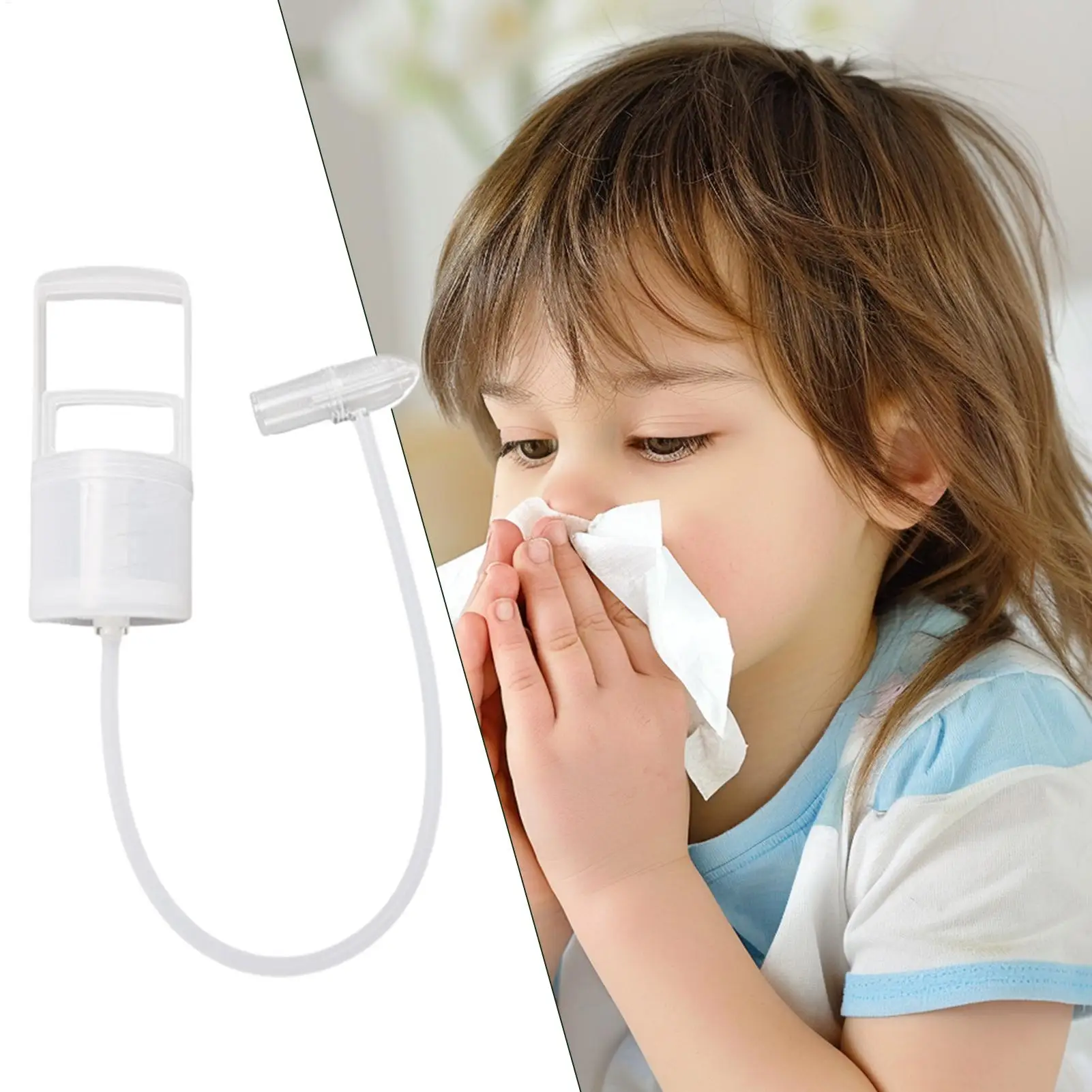 Aspirateur nasal manuel pour bébé, aspirateur nasal pour enfants, aspirateur nasal pour tout-petits, aspirateur nasal à main pour les voies respiratoires obstruées et les mucosités