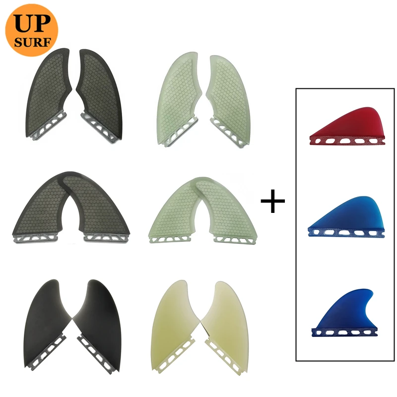 Ailerons de planche de surf doubles, petits ailerons centraux, ailerons de planche de surf à onglets simples, ailerons de quille à onglets simples, ensemble de ailerons combinés gratuits