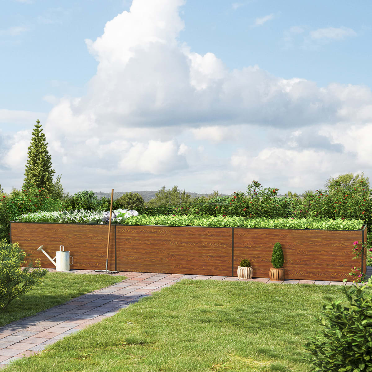 579 x 77 x 77 cm Hochbeet, Holzoptik - (GFPV00466) Image