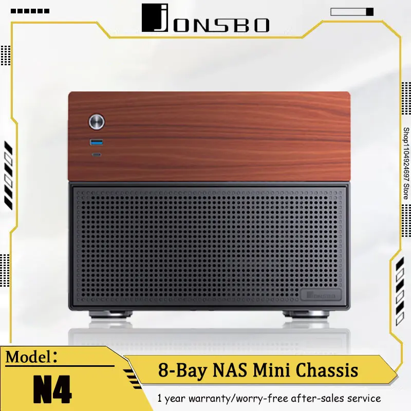 JONSBO N4 MINI NAS-Chassis, Heimbüro, Unterhaltung, Spiel, Computer, Server, ITX-Host, unterstützt 8-Scheiben, SFX-Netzteil-Chassis Image