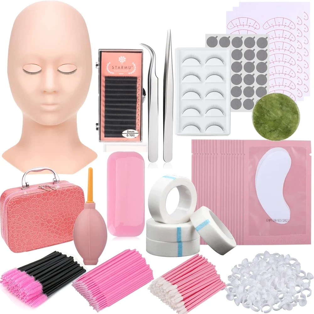 Wimpernverlängerungs-Zubehör-Set für Anfänger, Mascara-Zauberstäbe, Applikator, Mikrobürste, Pinzette, Klebering, Augenpolster, Wimpernzubehör Image