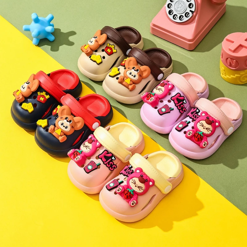 2026 Neue Sommer Kinder Freizeitschuhe Sandalen Cartoon-Schuhe Sommerschuhe für Mädchen Jungen Weiche Sohle Rutschfest Blau Rosa Schuhe