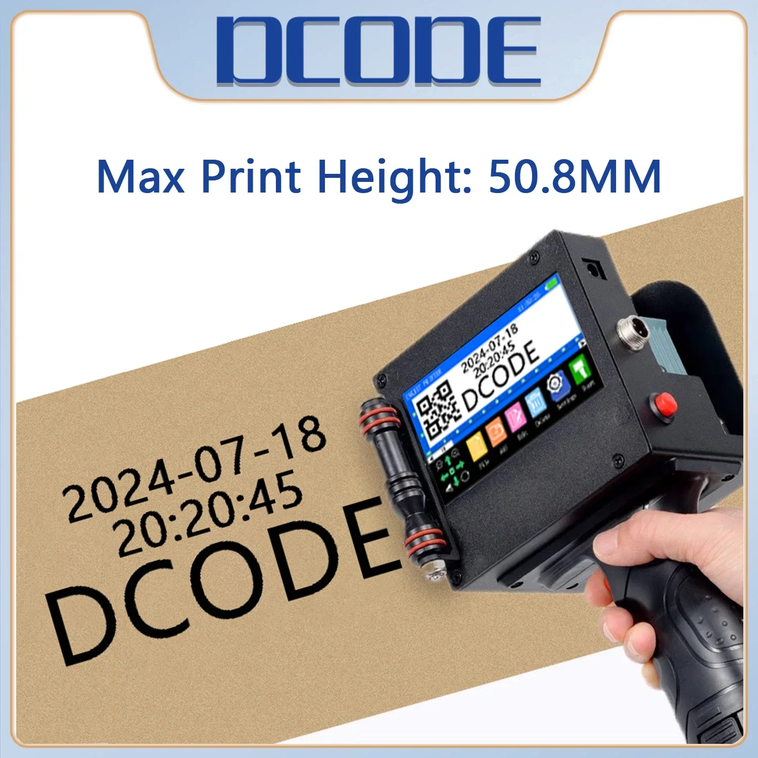 DCODE 530PLUS 50 mm tragbarer tragbarer Thermo-Tintenstrahldrucker QR Barcode Batch Number Logo Ablaufdatum TIJ Codiermaschine Image