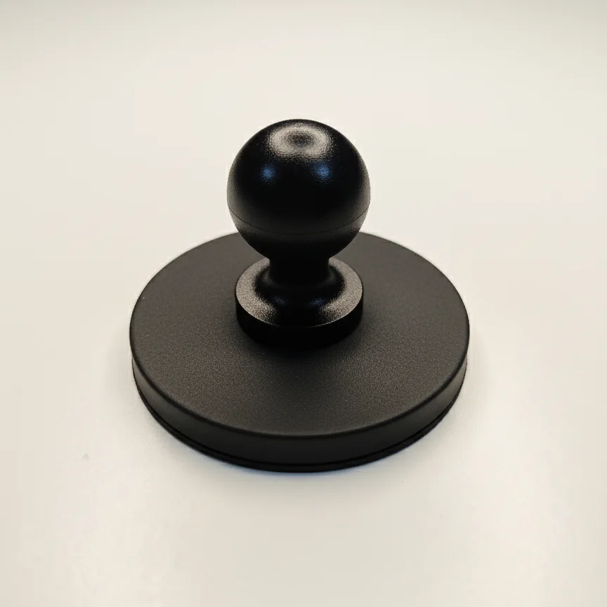 66 mm Magnet-Ram-Montagebasis mit 1 Zoll Kugelkopf für B-Größe, Doppelsteckdosenarm für Telefon, Gopro-Action-Kamera, magnetischer Stützständer Image